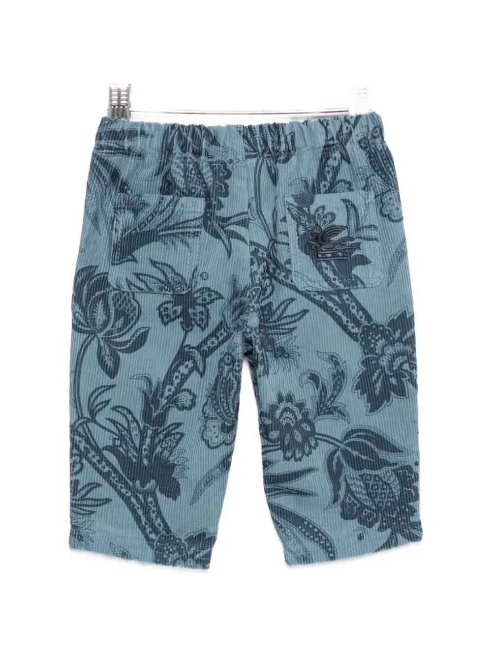 Вельветовые брюки с цветочным принтом Etro Kids, синий — фото 2