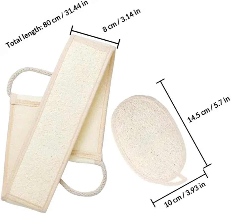 Люфа для душа и ванны PLAFOPE, 2 шт, 14.5x10x0.7 см, Beige — фото 2
