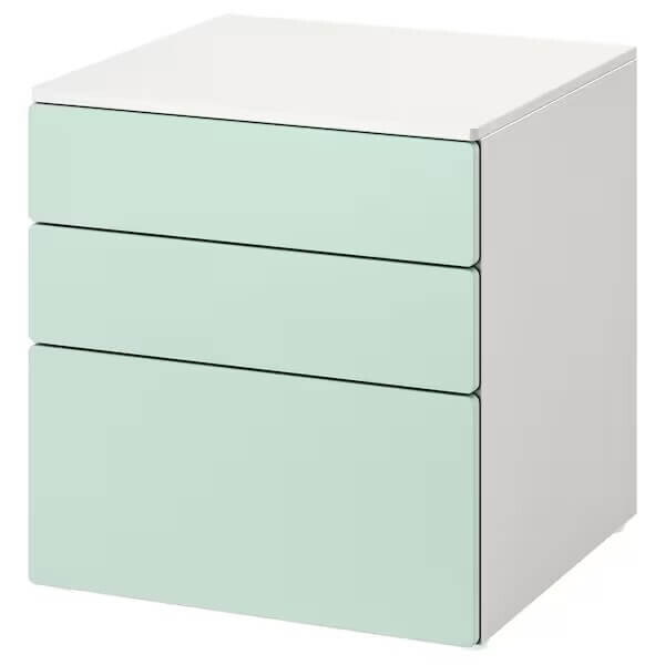 

Комод с 3 ящиками Ikea Smastad/Platsa, 60х57х63 см, белый/светло-зеленый