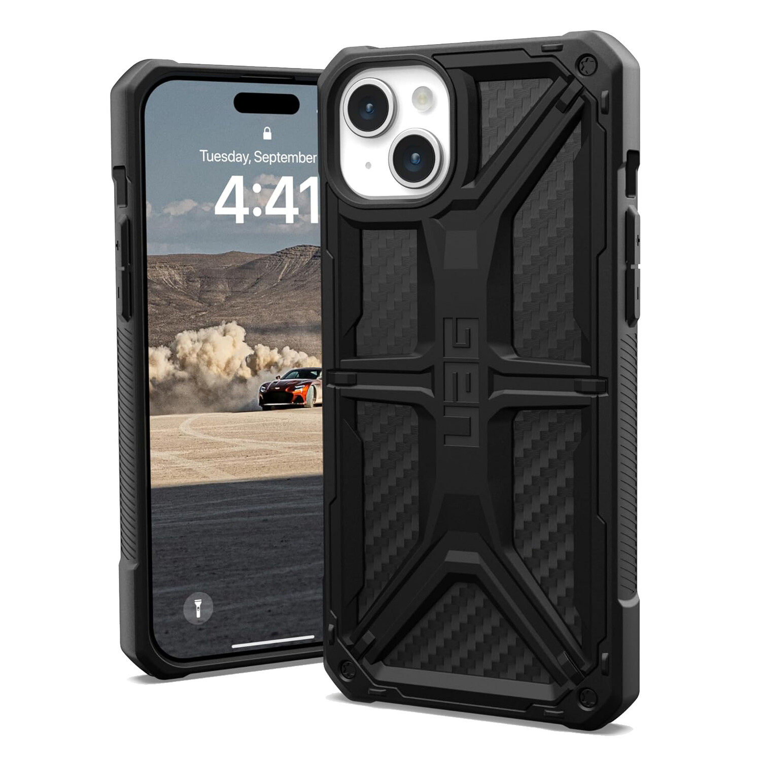 

Чехол UAG Monarch для iPhone 15 Plus, Carbon Fiber, Черный, Чехол UAG Monarch для iPhone 15 Plus, Carbon Fiber