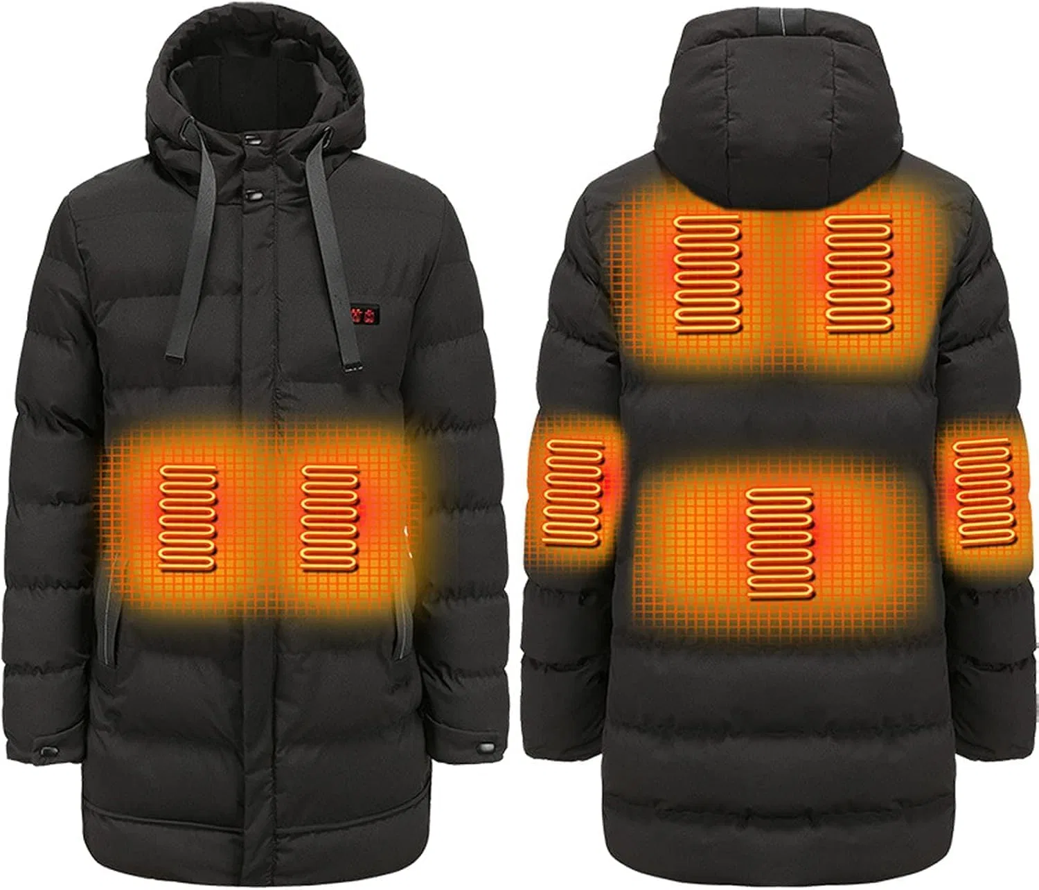 Мужская куртка с подогревом, с тремя уровнями температуры, Charging Heated Jacket, чёрный