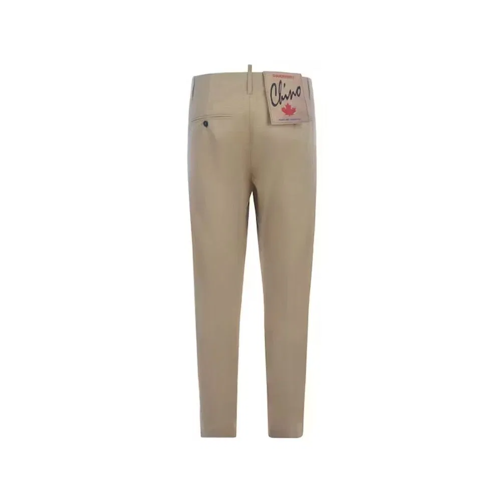Мужские брюки чинос хлопковые Dsquared2, Beige — фото 2