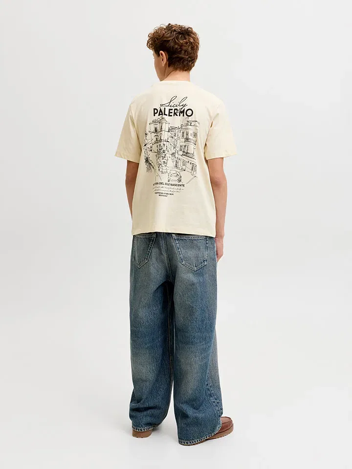 Рубашка с принтом Vacation Jack & Jones Junior, бежевый — фото 3