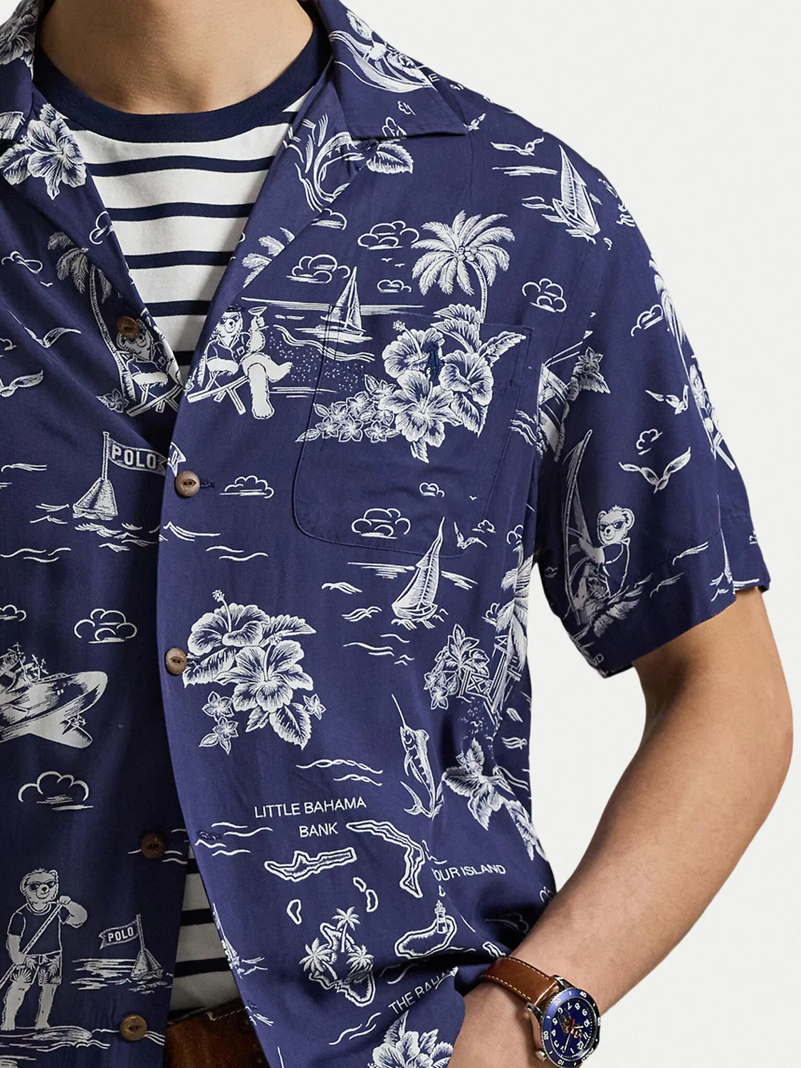 Мужская рубашка классического кроя Polo Ralph Lauren, темно-синий — фото 4
