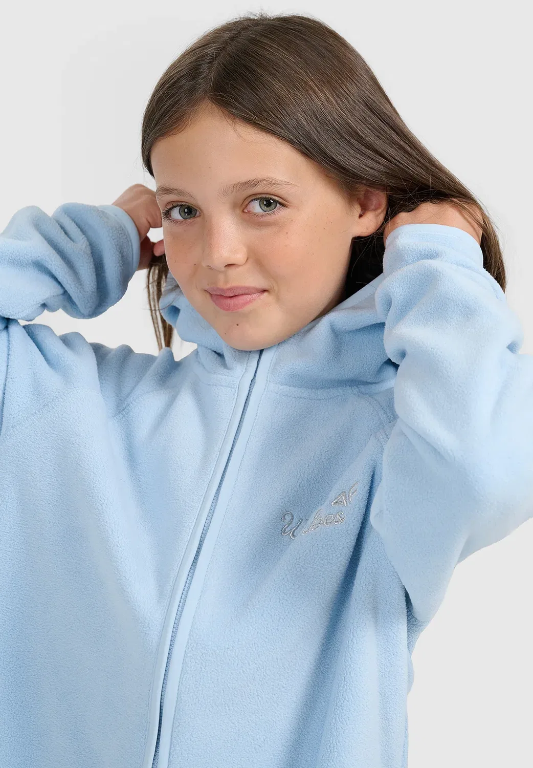 Polar свободная куртка z kapturem dziewczęcy - флисовая куртка 4F, Blue — фото 4