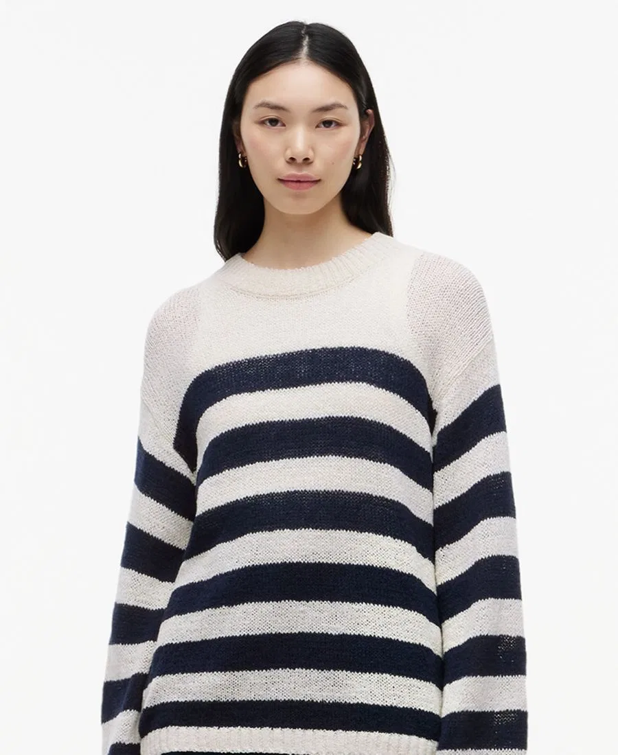 Свитер из хлопка с принтом Tommy Hilfiger, Wide Stripe Ivory Petal/ Dark Night Navy — фото 4