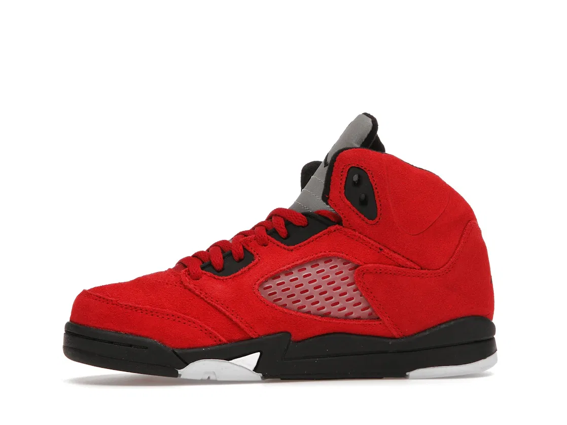 Детские кроссовки с замшевым верхом Jordan 5 Retro Raging Bull Red, Varsity Red/Black-White — фото 3