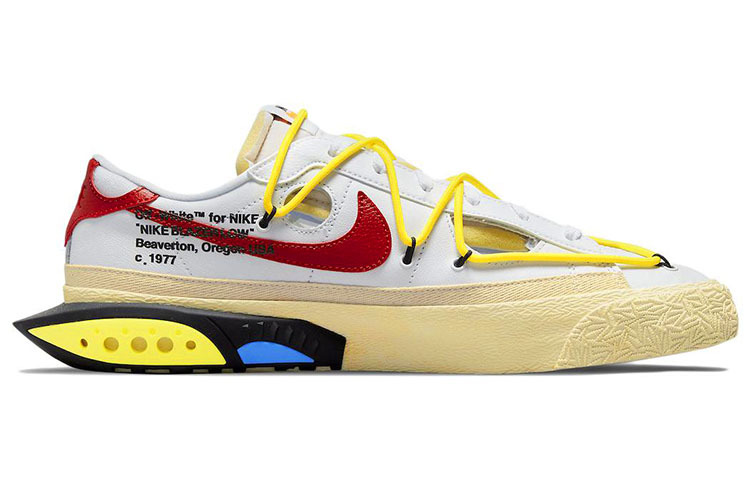 Кроссовки Nike Blazer Low Off, белый/красный — фото 2