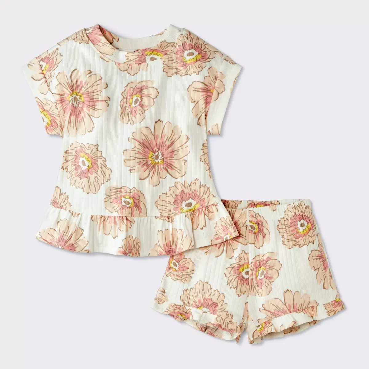 Детский комплект из футболки и шорт Newborn Cream