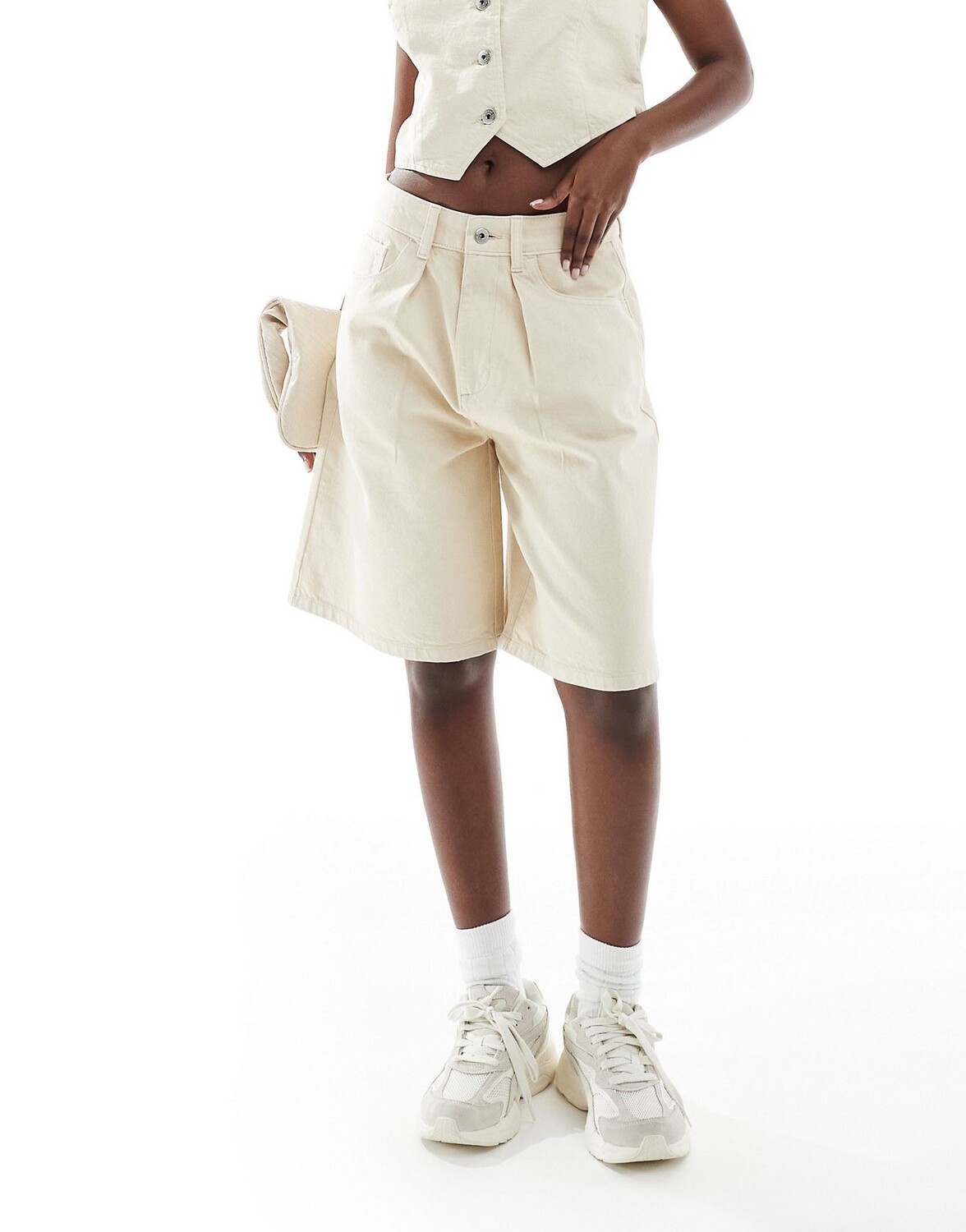 

Шорты Asos Design Weekend Collective Denim, экрю