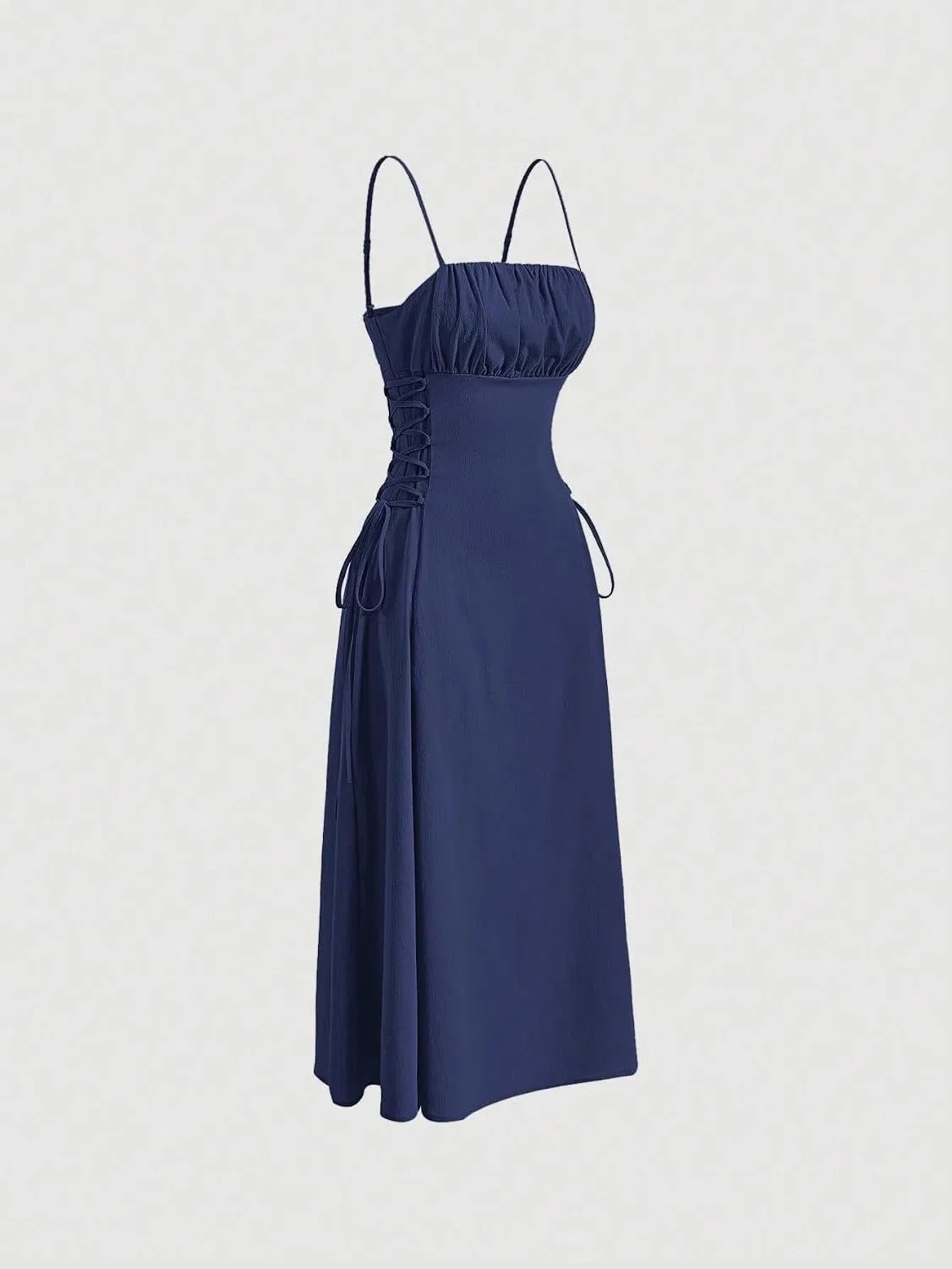 Женское ками-платье миди с завязками на талии, Navy Blue — фото 2