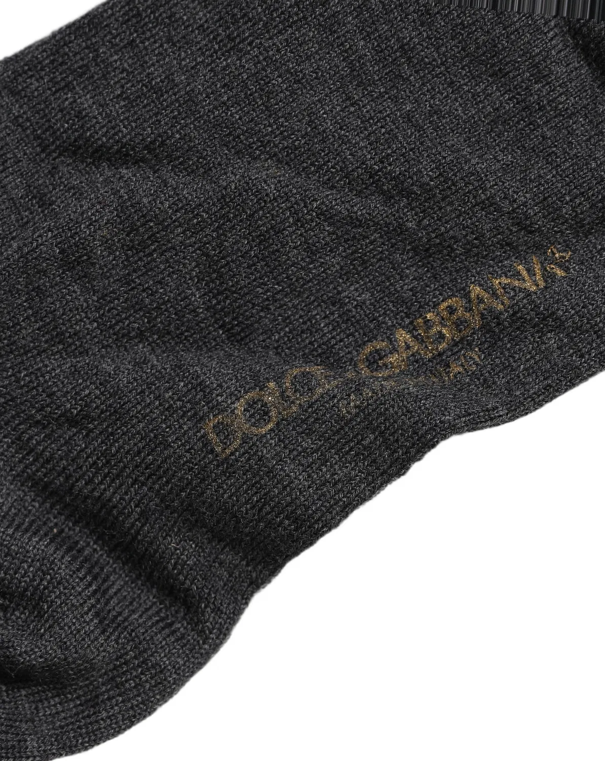 Женские носки до колен с вышитым логотипом Dolce & Gabbana, Dark Gray — фото 4