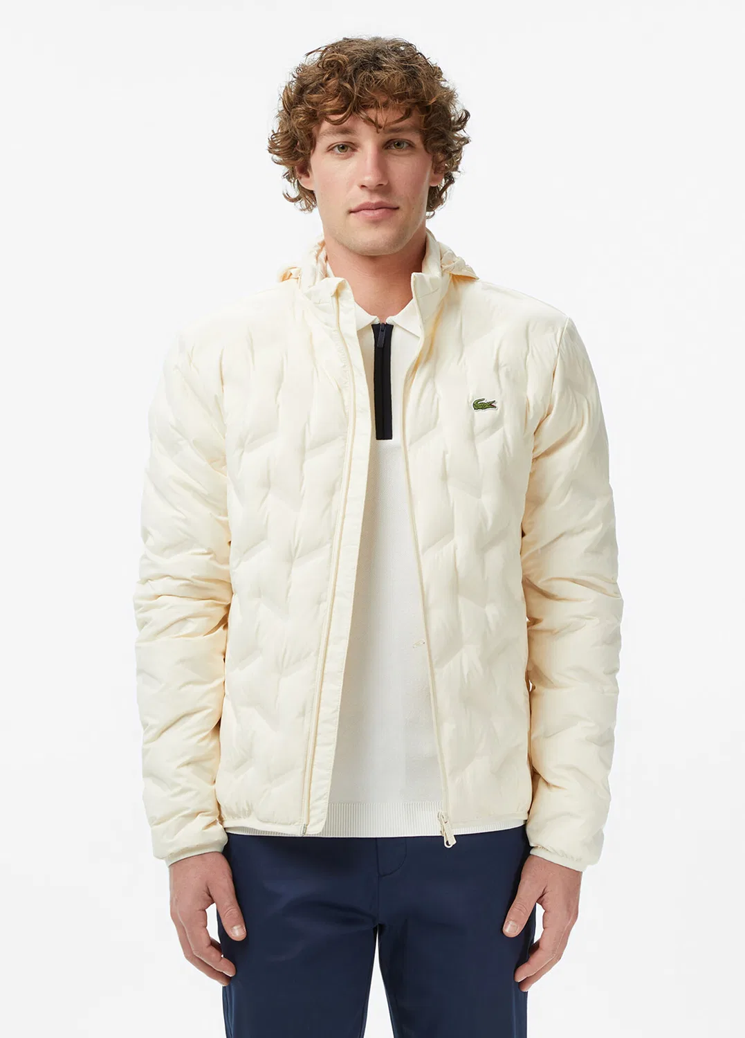 Пуховик Lacoste, кремовый