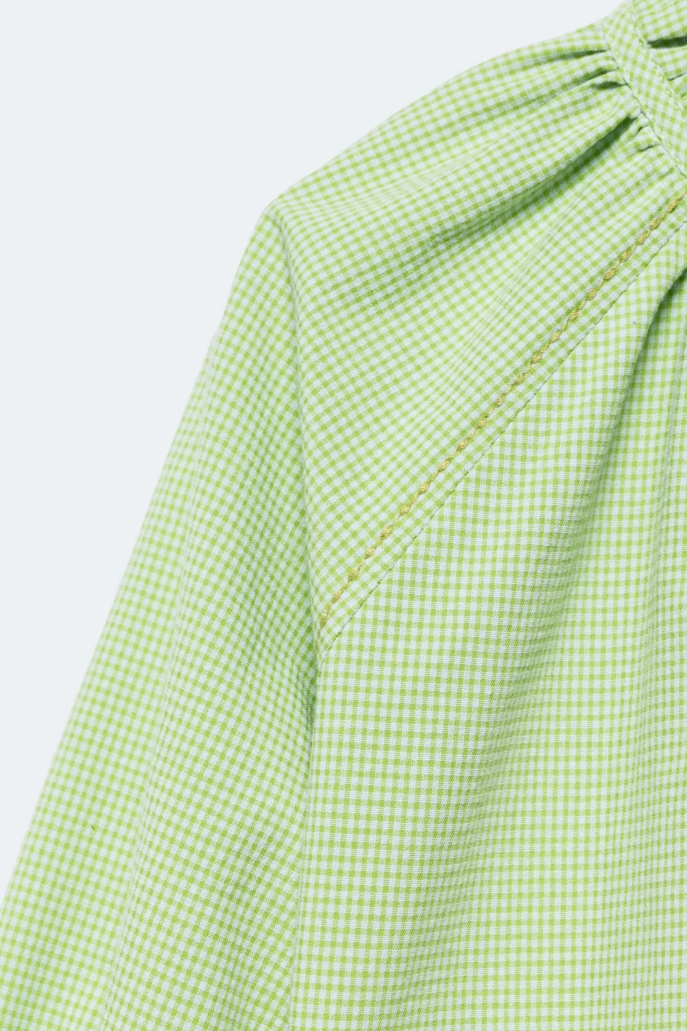 Блузка в клетку, размер 2-14 лет / Лимитированная серия ZARA, Light Green — фото 3