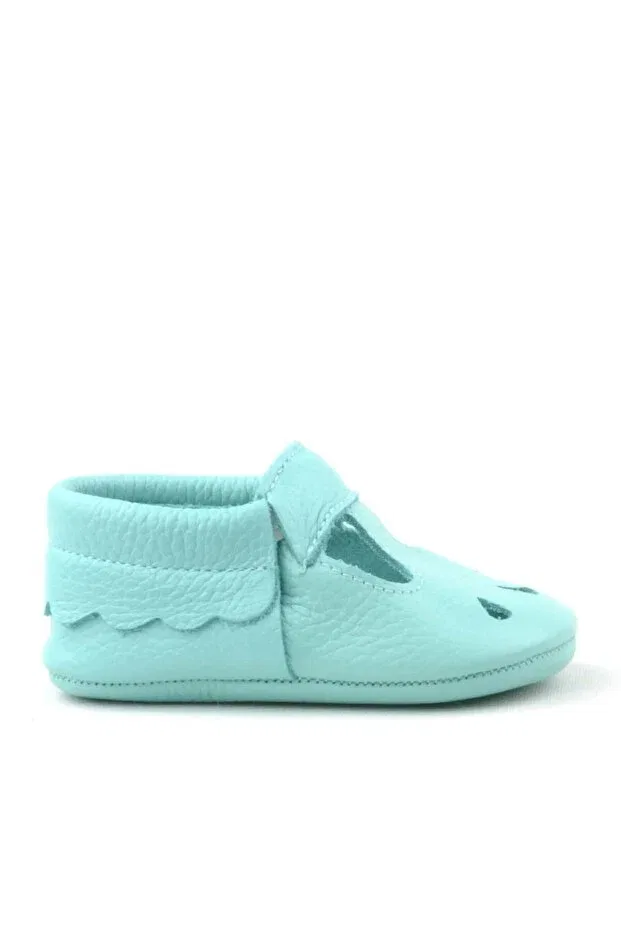 Детские пинетки из натуральной кожи с моделью Bubbles Hapshoe, Green — фото 3