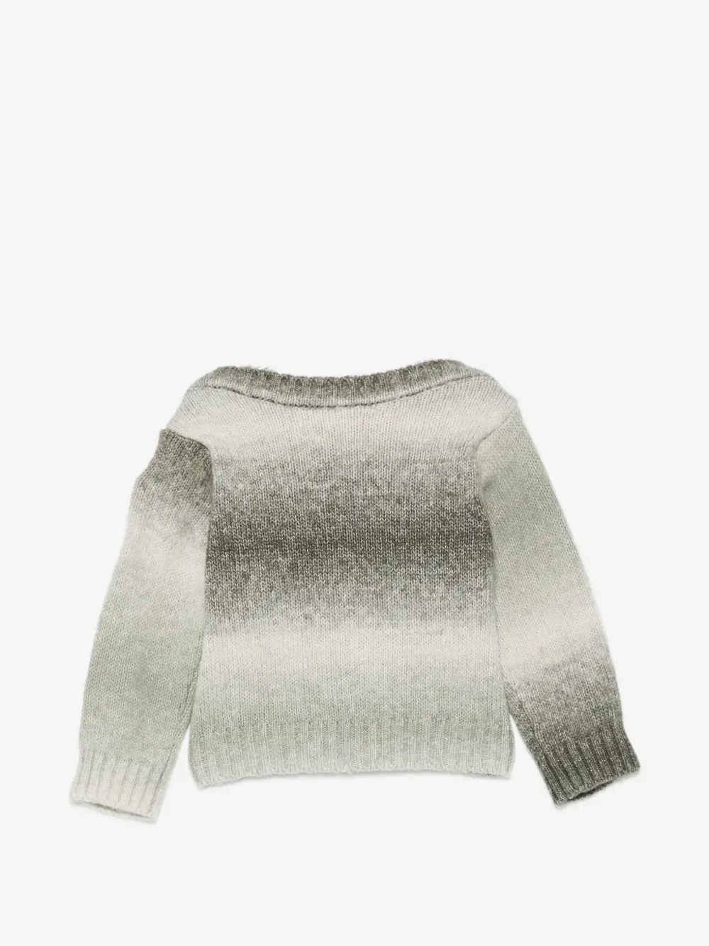 Свитер с эффектом омбре и нашивкой-логотипом Emporio Armani Kids, зеленый — фото 2