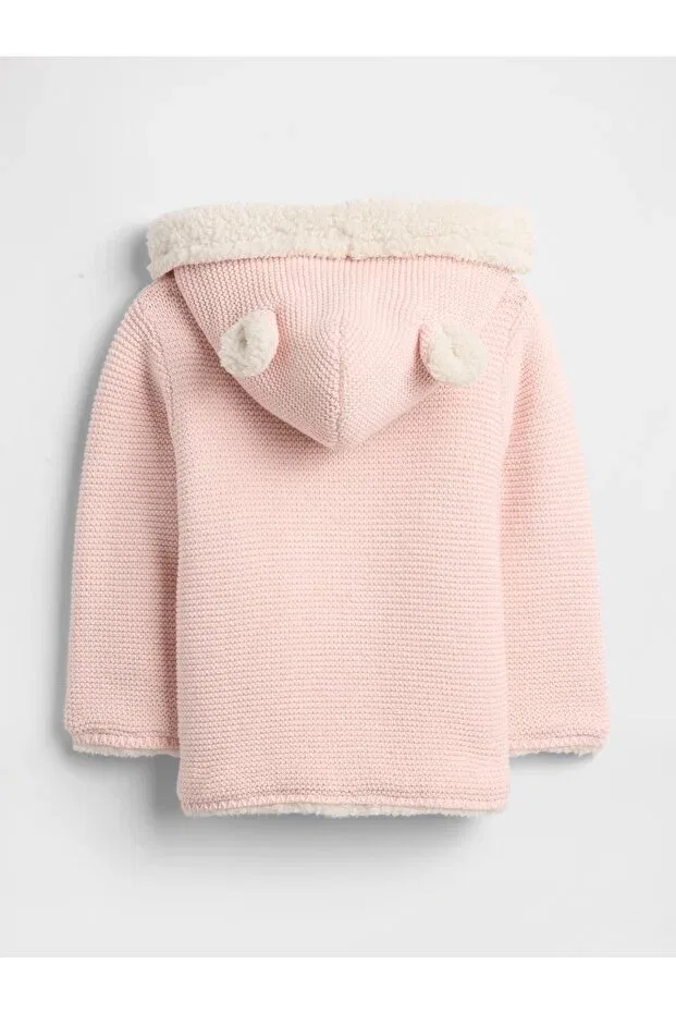 Детская куртка для девочек с капюшоном Gap, Pink-000 — фото 3