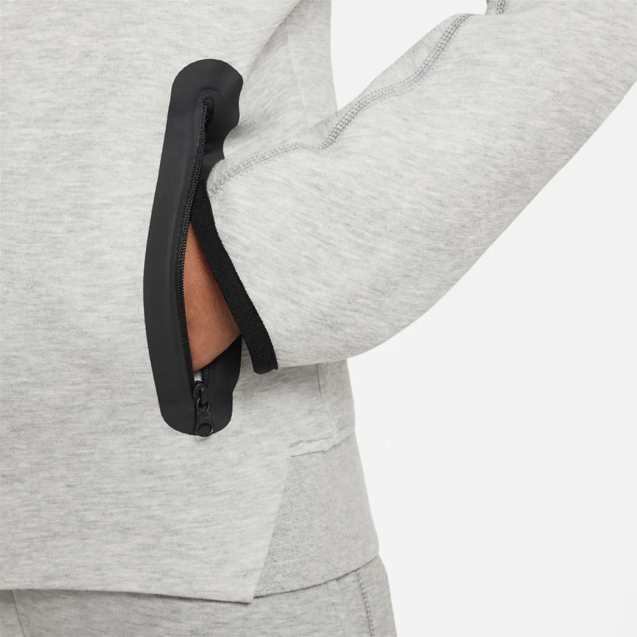 Худи для мальчиков Tech Fleece Full-Zip Nike, цвет Black/Dark Grey Heather/Black — фото 4