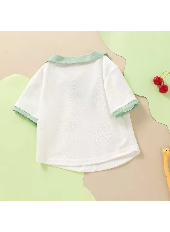 Футболка с коротким рукавом и контрастным воротником поло Jeanswest, светло-зеленый — фото 3