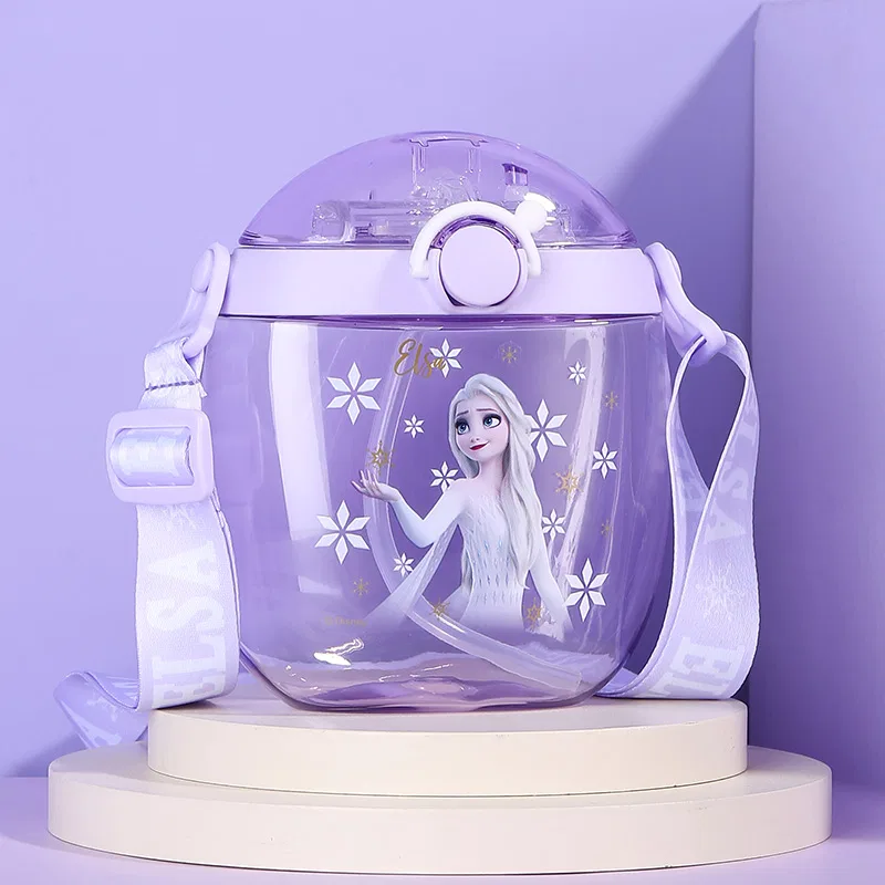 Детский стакан для воды с трубочкой и крышкой, 520 мл, Disney, Icy Snow Purple — фото 4