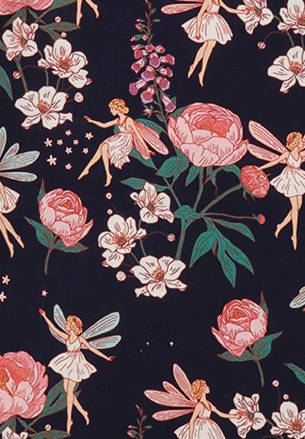 Лонгслив с цветочным принтом Fairies and flowers Walkiddy, dark blue, темно-синий — фото 3