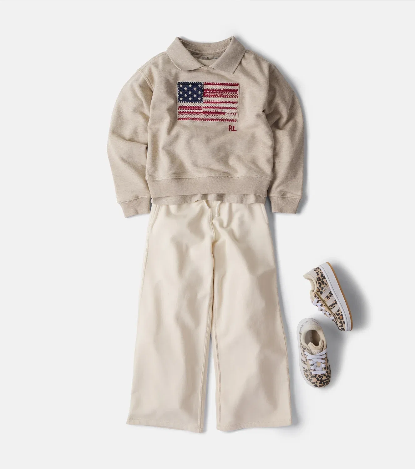 Свитер-поло с воротником поло Polo Ralph Lauren Kids, бежевый — фото 2