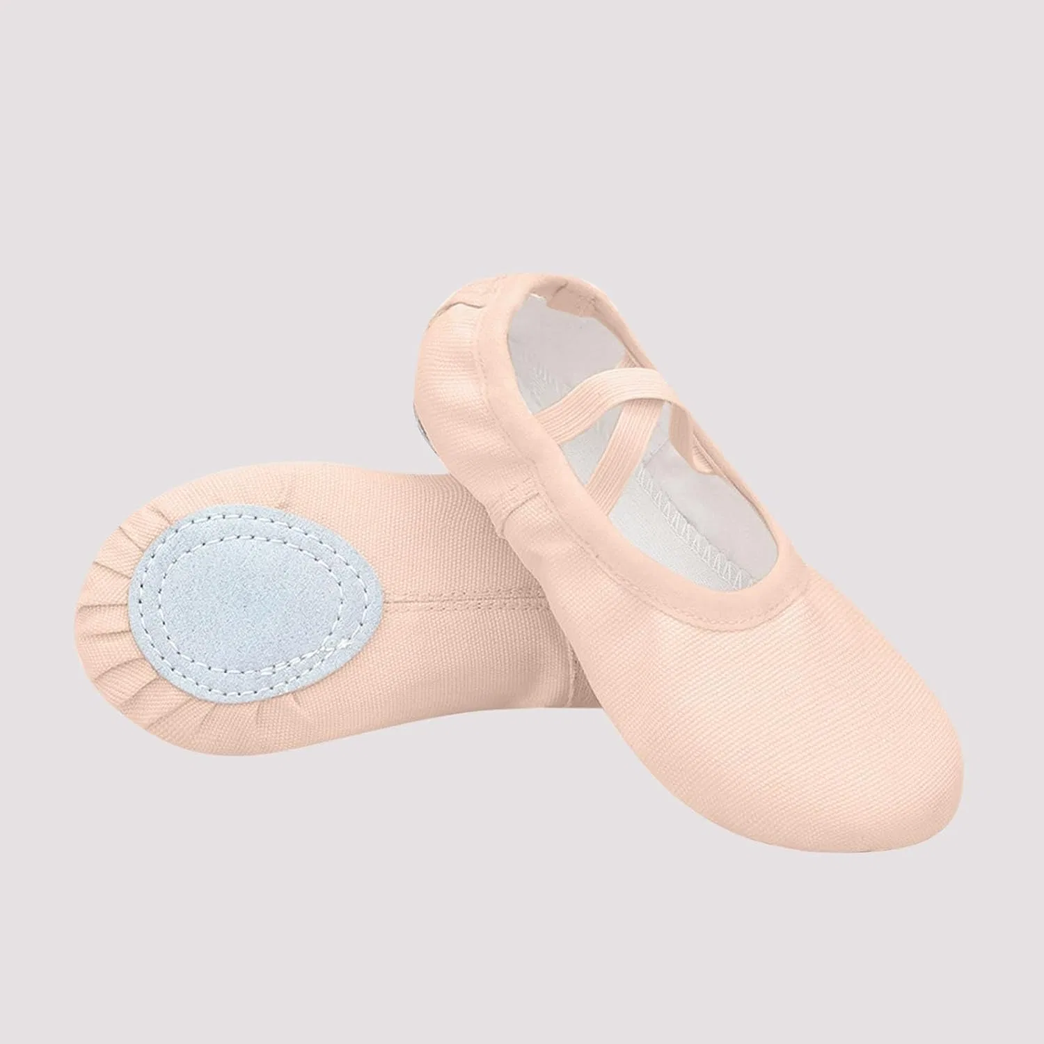 Детские балетки для девочек с мягкой подошвой Canvas Ballet Shoes, Khaki — фото 2