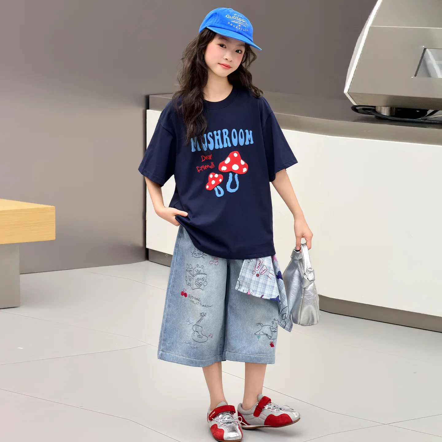 Детский комплект из футболки с коротким рукавом и брюк Lanza, Цвет Navy Blue — фото 4