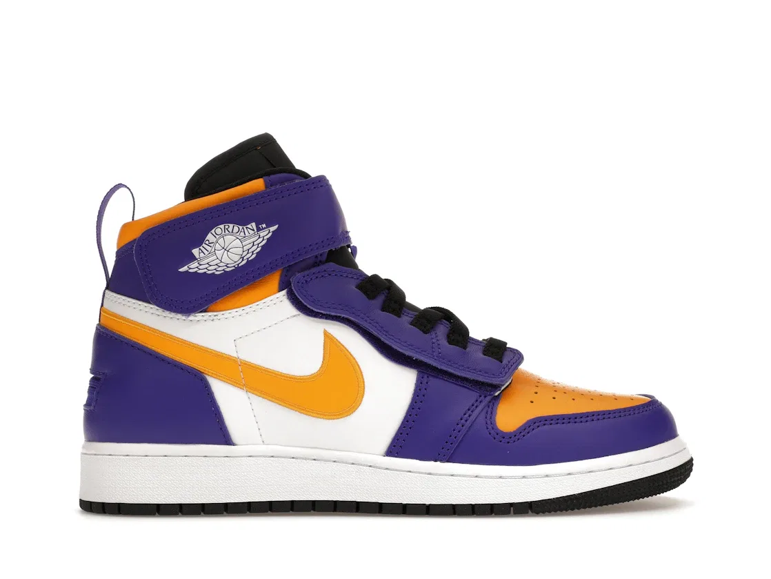 Детские кроссовки для девочек без шнурков Jordan 1 High FlyEase Jordan, Dark Concord/White/Black/Taxi