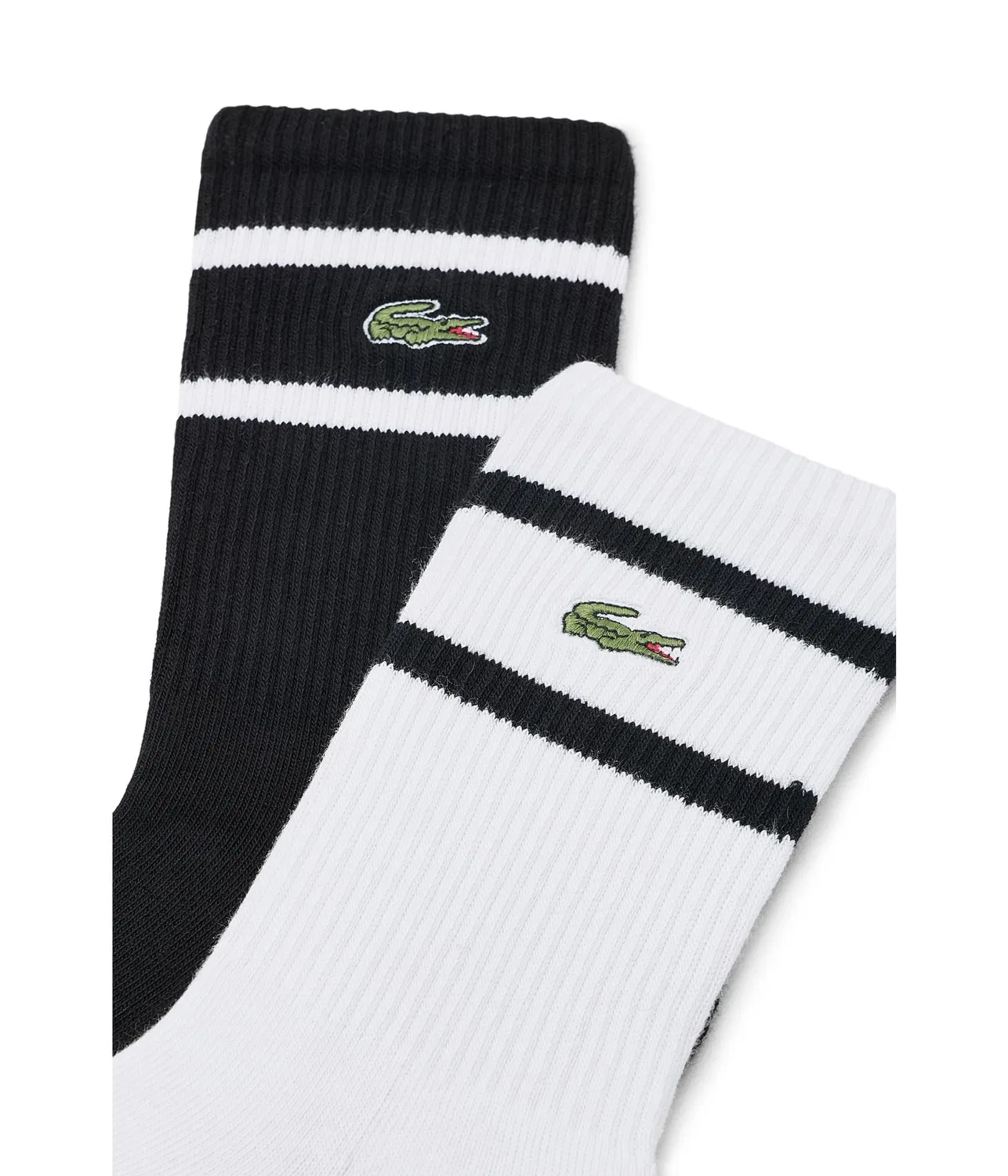 Комплект из 2 классических полосатых носков. Lacoste, Black/White — фото 3