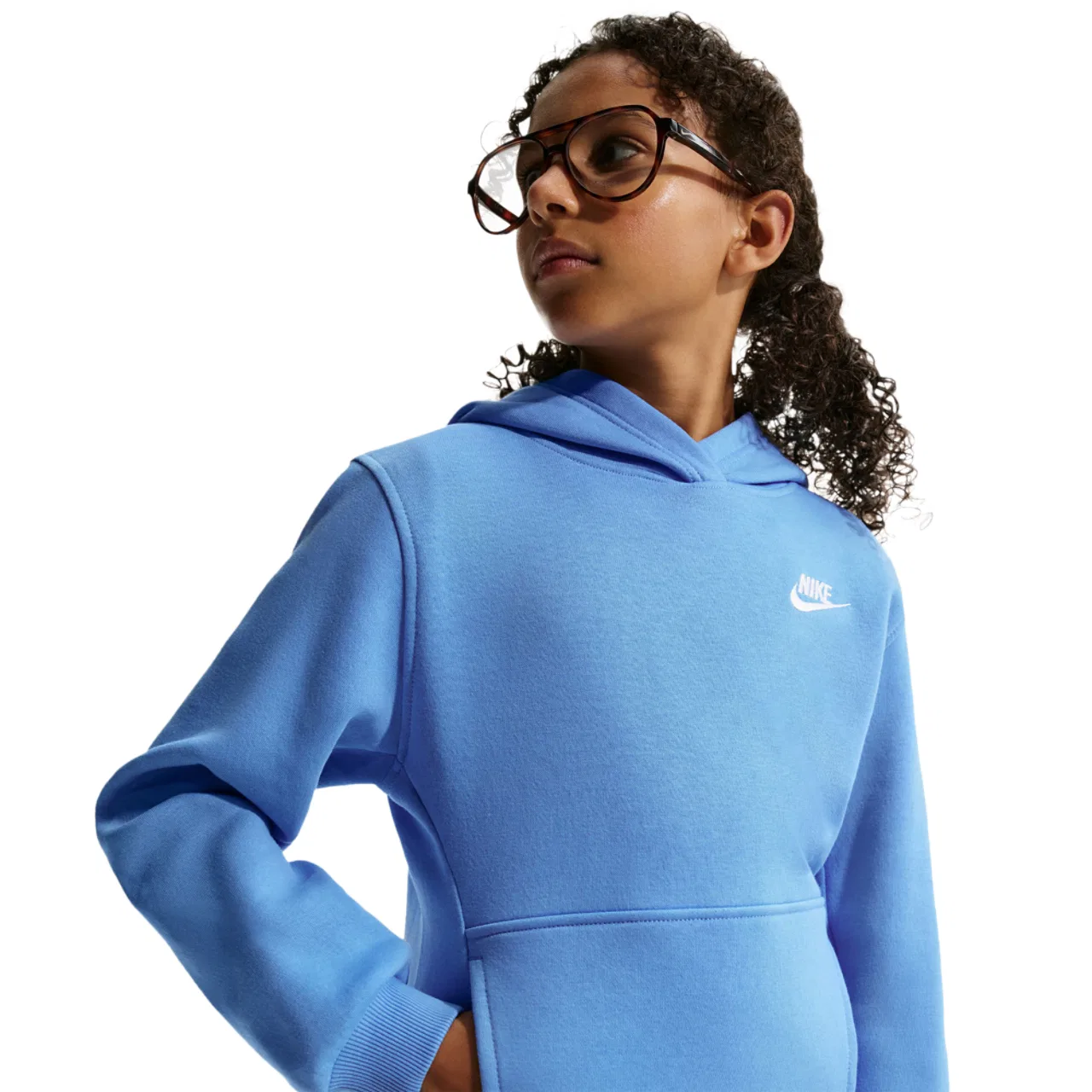 Худи для мальчиков NSW Club LBR Fleece Nike, цвет University Blue/White — фото 2