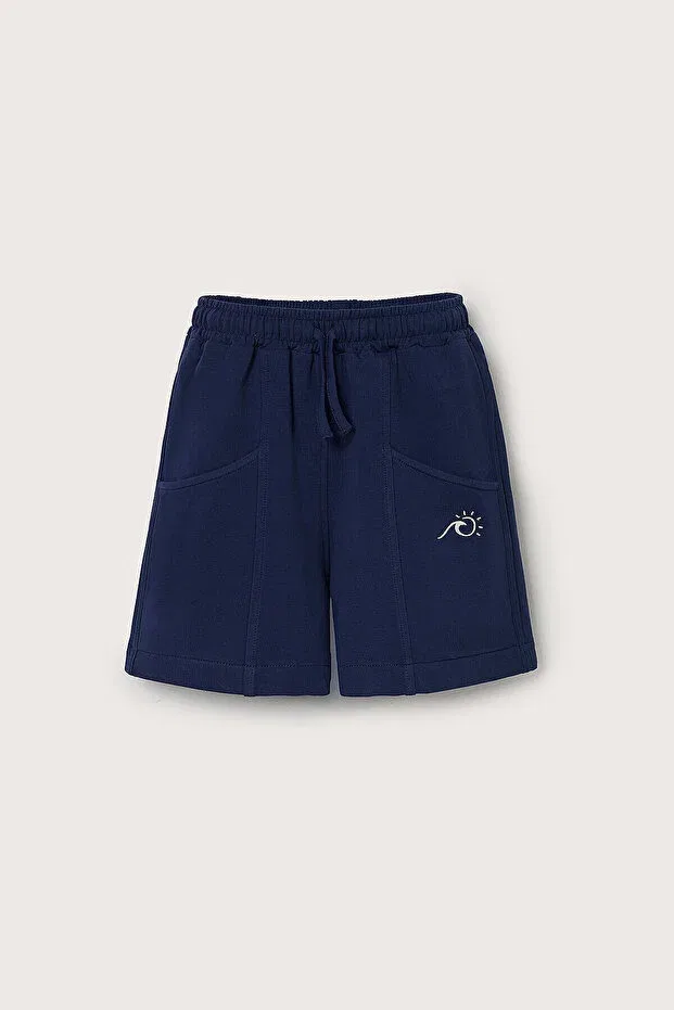 Детские шорты для девочек хлопковые Marvy, Navy Blue — фото 4