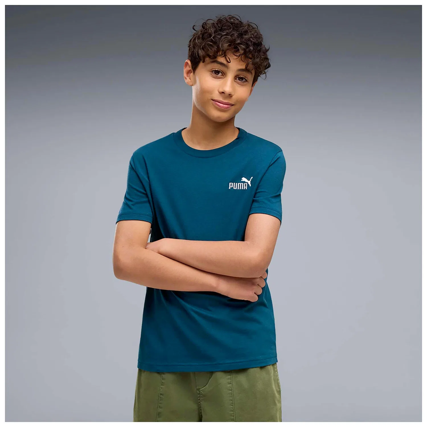 Детская футболка с коротким рукавом Ess 2 Color Small No. 1 Logo Tee B Puma, BLAU — фото 2