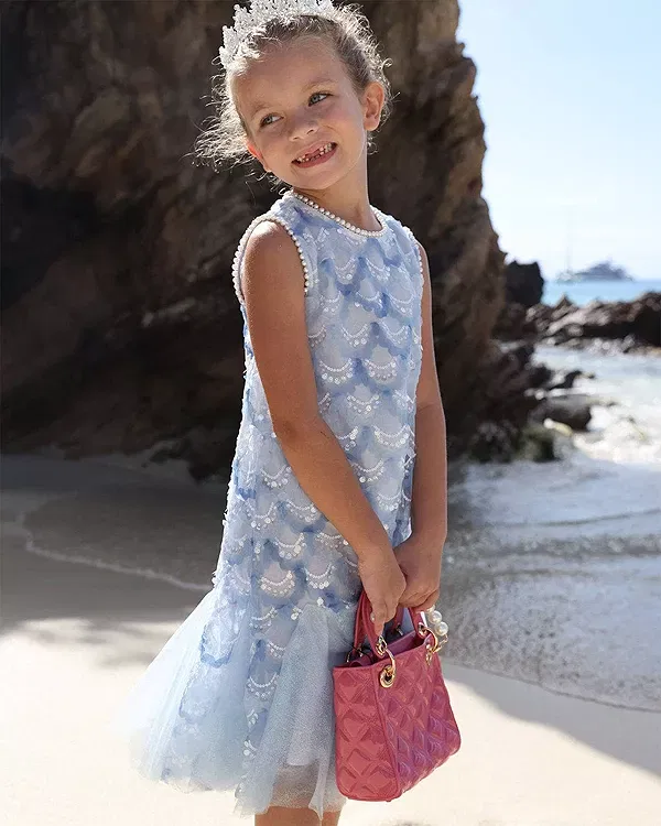 Детское платье для девочек с пайетками Mermaid Magic Tutu Dress Lola + The Boys, синий — фото 2