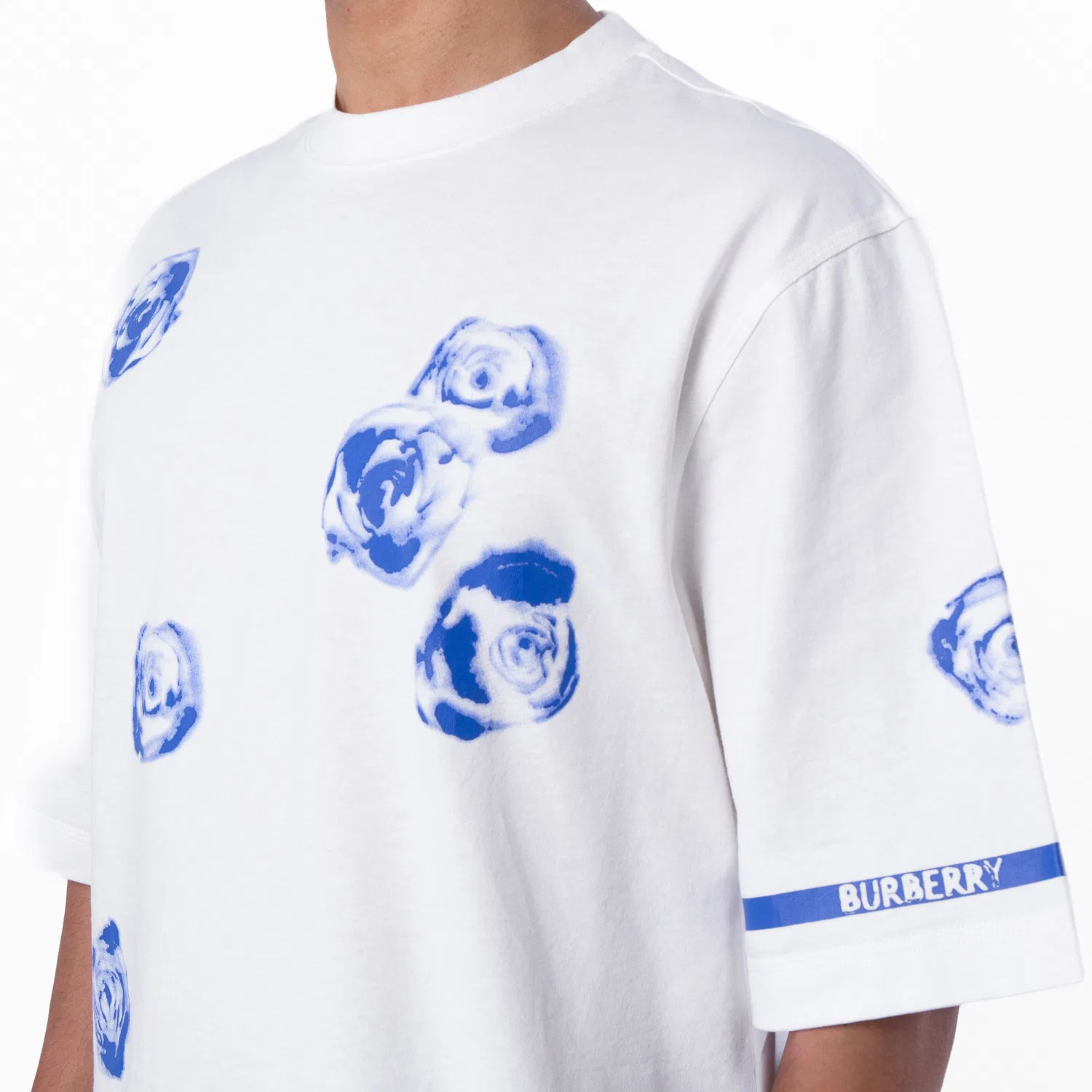 Футболка хлопковая с принтом Rose Print Cotton Jersey T-Shirt Burberry, Rain — фото 2