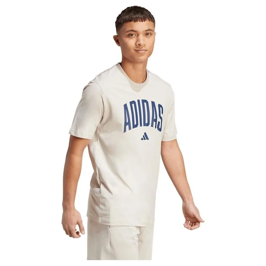 Футболка с принтом Collegiate Lineage adidas, Бежевый — фото 4