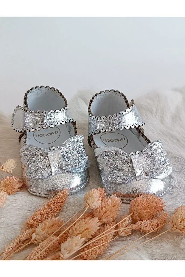 Детские ботинки-лоферы из натуральной кожи Angel Hodore, Silver — фото 3