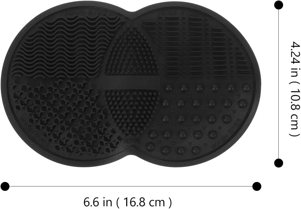 Силиконовый коврик для очистки кистей TINEASUR, 16.8x10.8 см, черный — фото 2