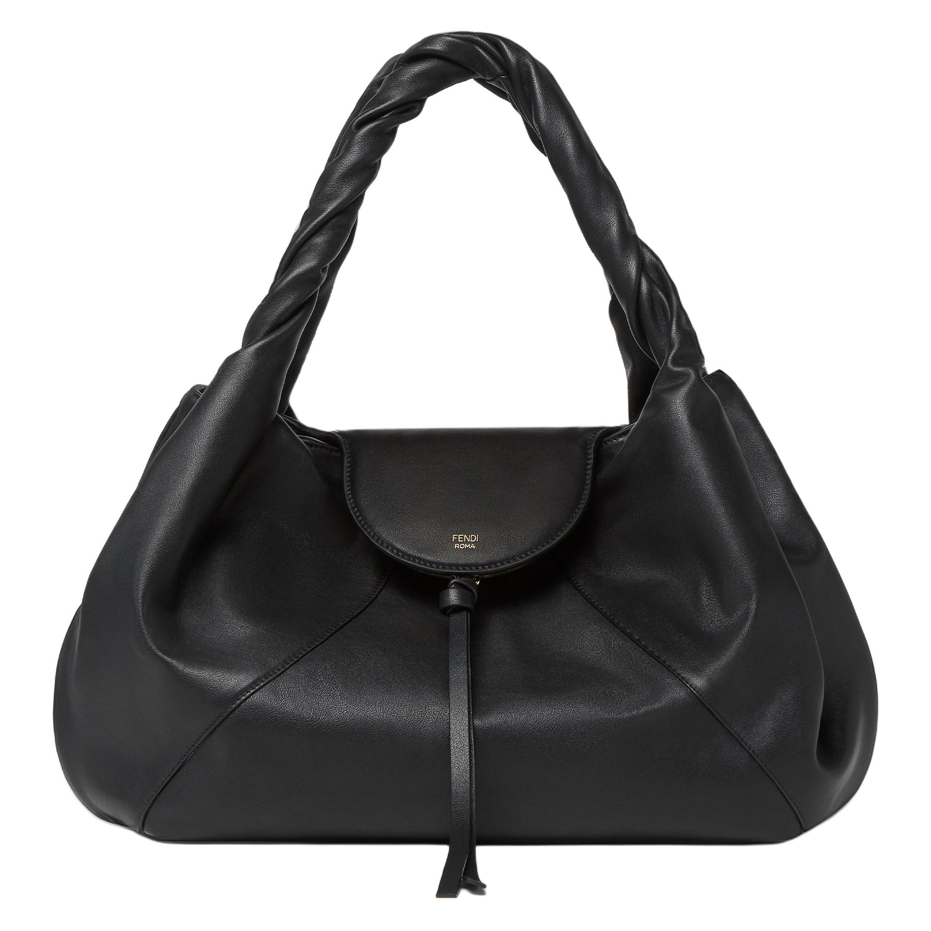 

FENDI Женская черная кожаная сумка через плечо с одним ремнем