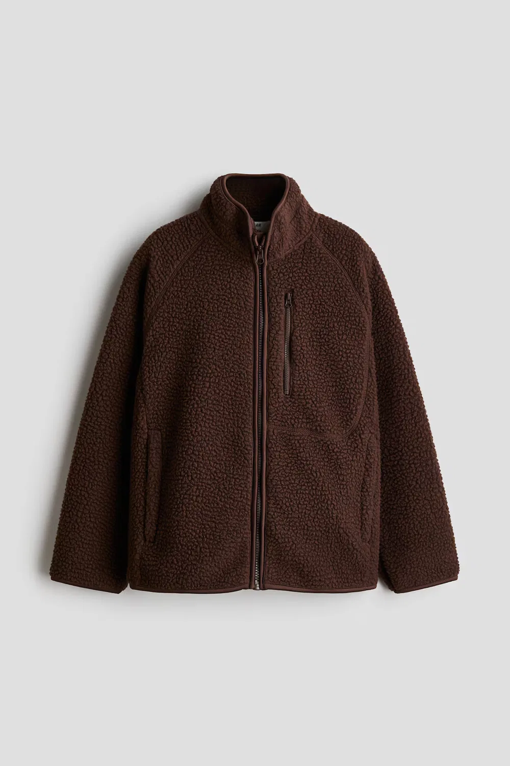 Куртка из плюшевого флиса H&M, Dunkles Rostbraun