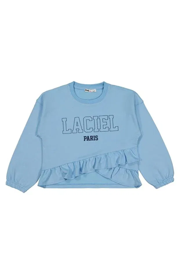 Детский комплект спортивного костюма для девочек с принтом Laciel Civil Girls, Blue — фото 3
