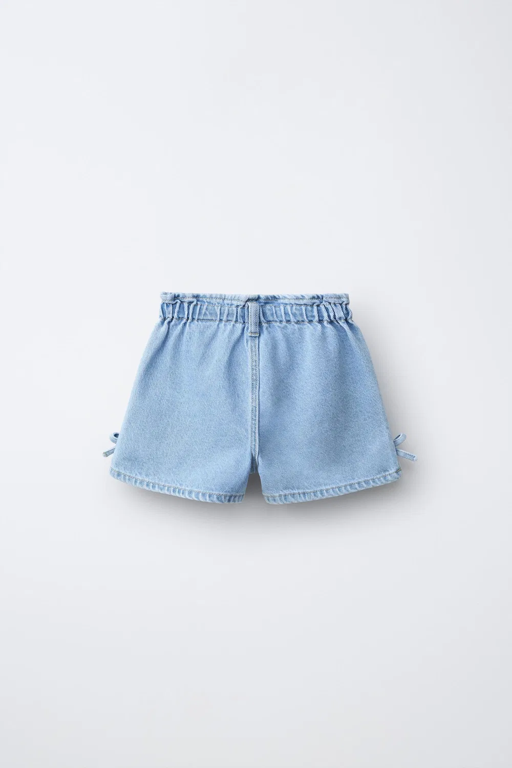 Джинсовые шорты-бермуды с бантиками ZARA, Mid-Blue — фото 2