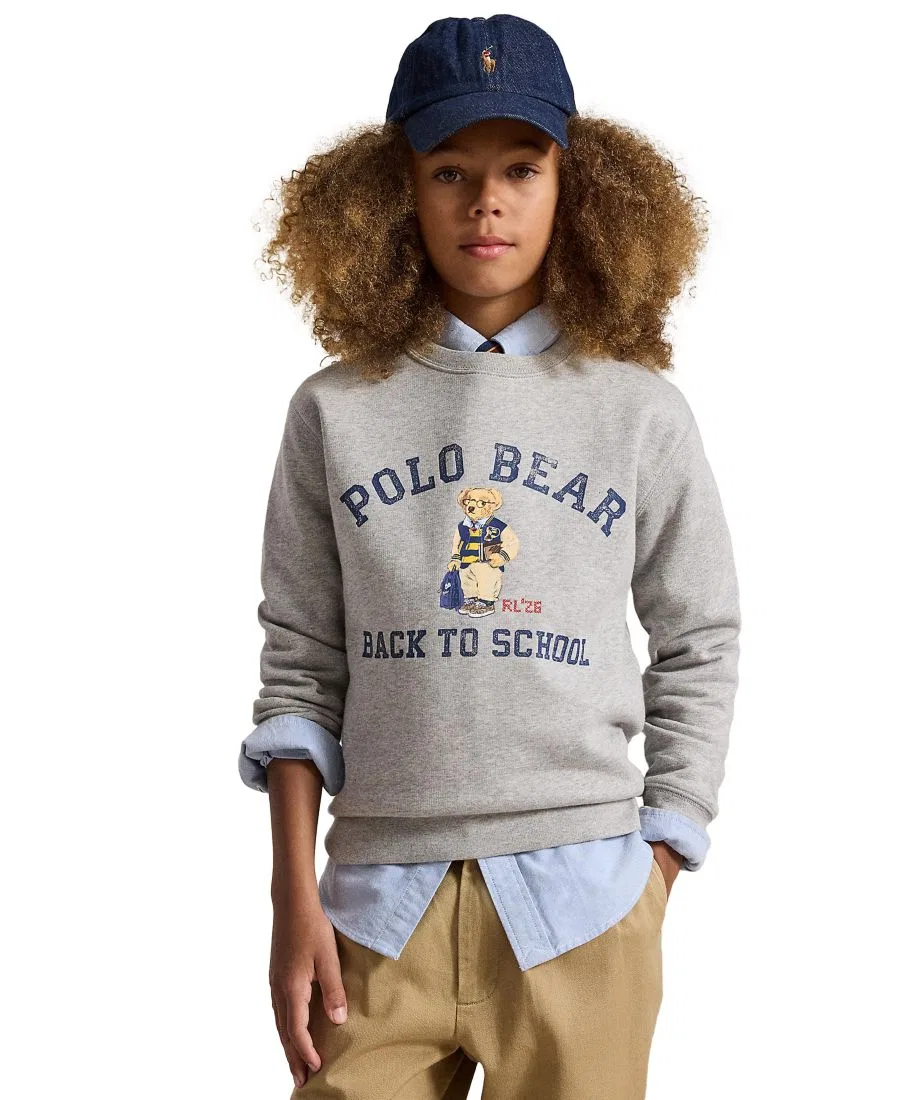 Свитшот из флиса с Polo Bear и вышивкой RL 26 Polo Ralph Lauren, Andover Heather