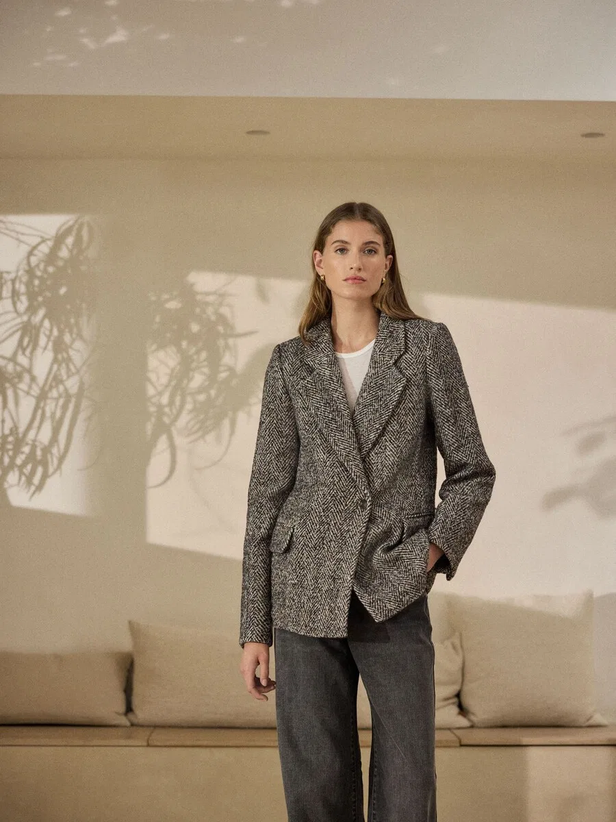 Пиджак Next Blazer 'N. Premium' темно-коричневого цвета — фото 2