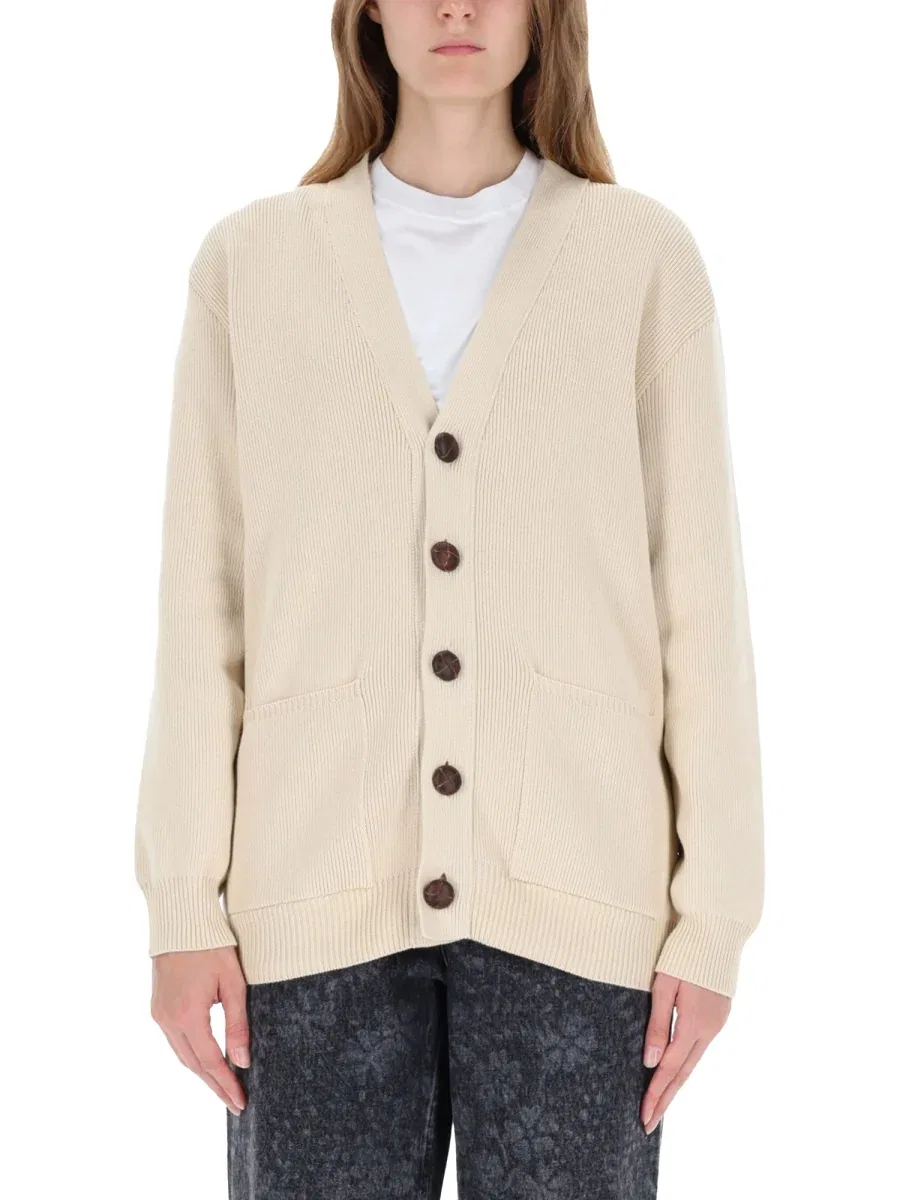 Женский кардиган крупной вязки с логотипом Golden Goose, Neutrals