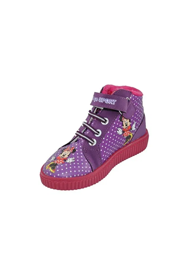 Детские ботинки для девочек с принтом Er&Çe sport kids boots&panduf 26-35 Bolimex, Purple — фото 4