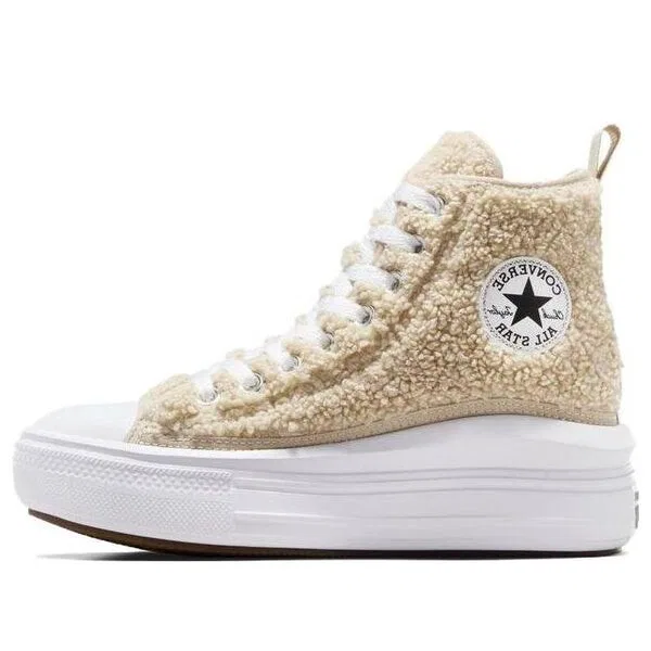 Кроссовки chuck taylor all star move platform sherpa 'beige' Converse, бежевый