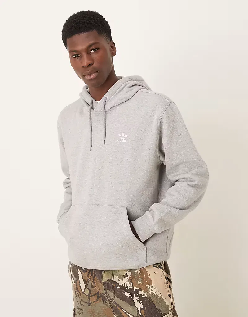 Худи Adidas Originals Essential свободного кроя серого меланжевого