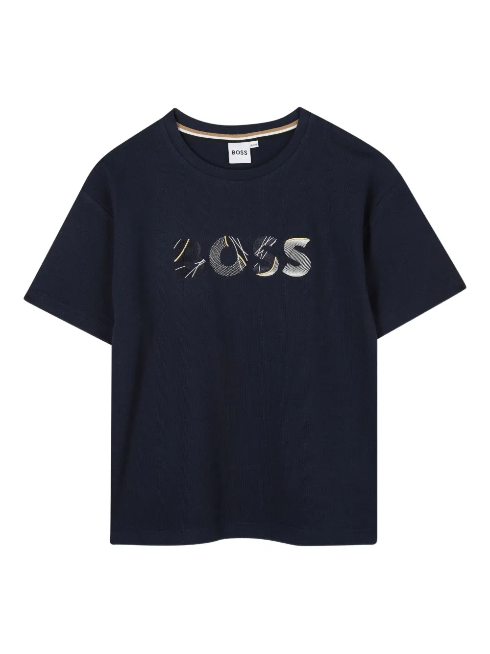 

Футболка с вышитым логотипом BOSS Kidswear, синий