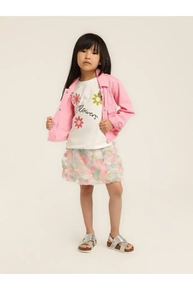 Детская футболка для девочек хлопковая Zekids, White — фото 3